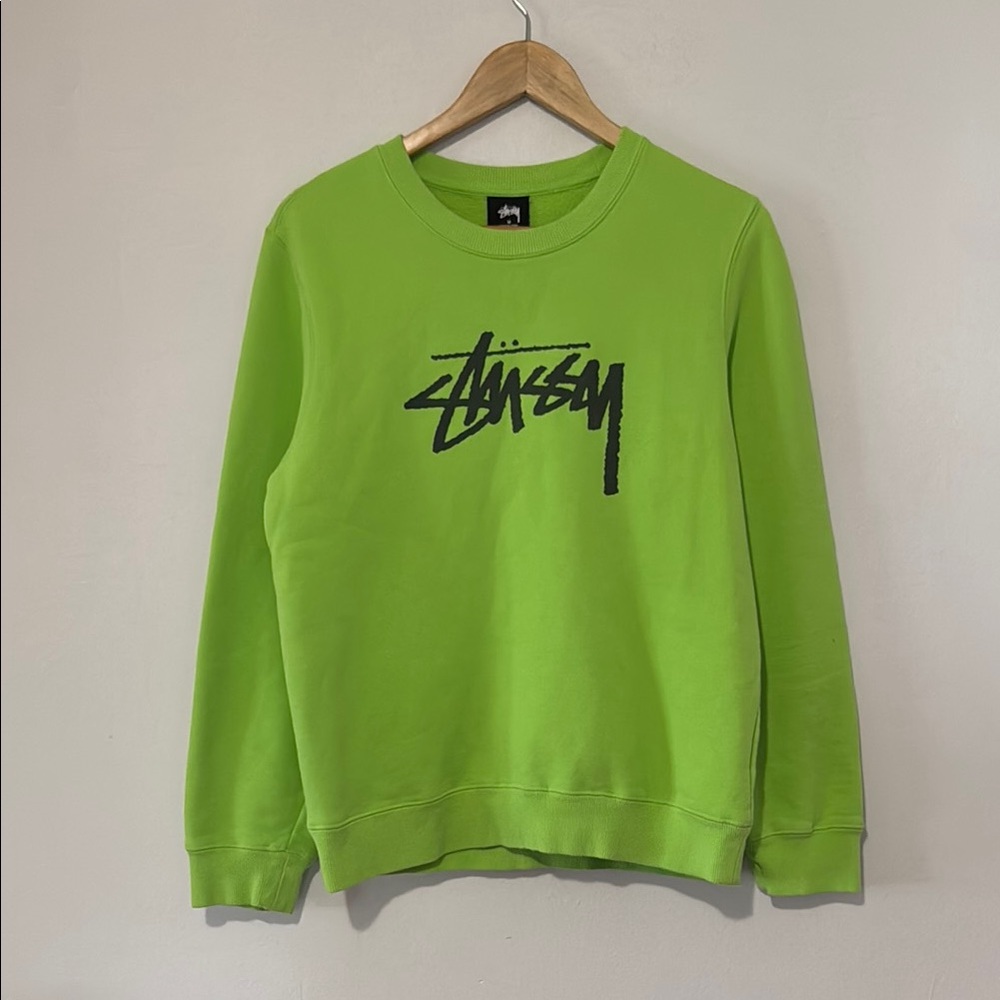 Women's Stussy Crewneck / Lime Green / Medium